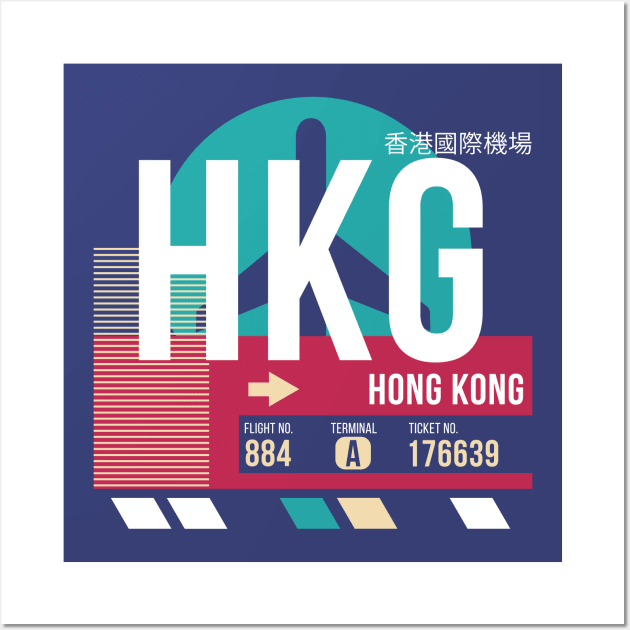 Hong Kong (HKG) Airport Code Baggage Tag Wall Art by SLAG_Creative